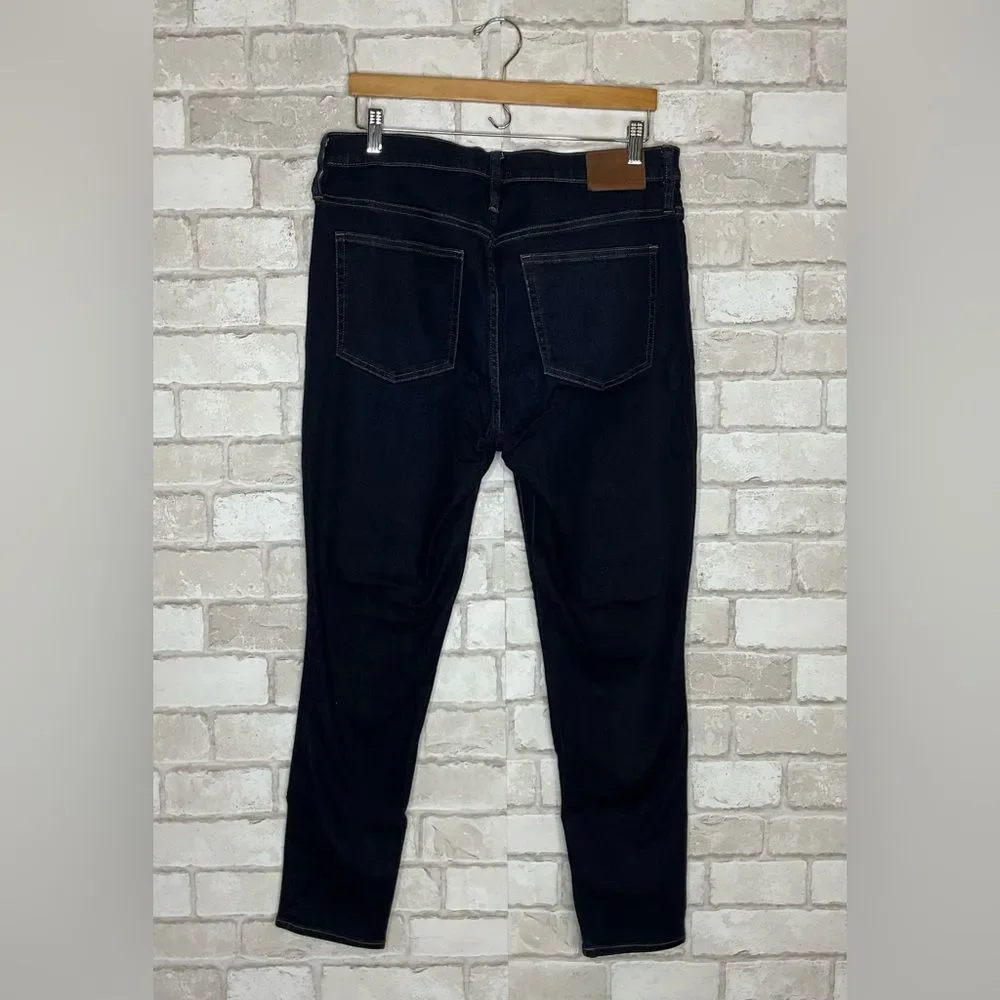 J. Crew 10” High Rise Toothpick Skinny Jeans Dark Ink Wash Size 31